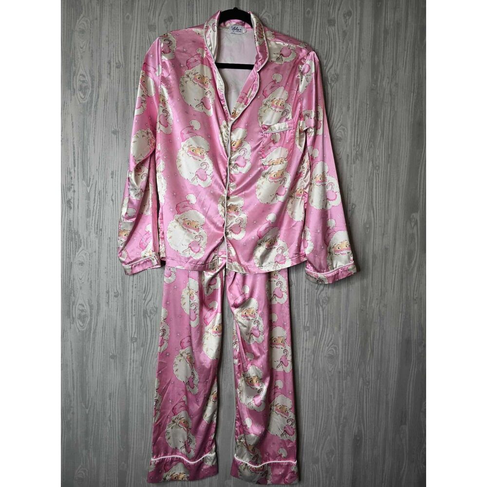 Lola + The Boys Pink Santa Pajama Set